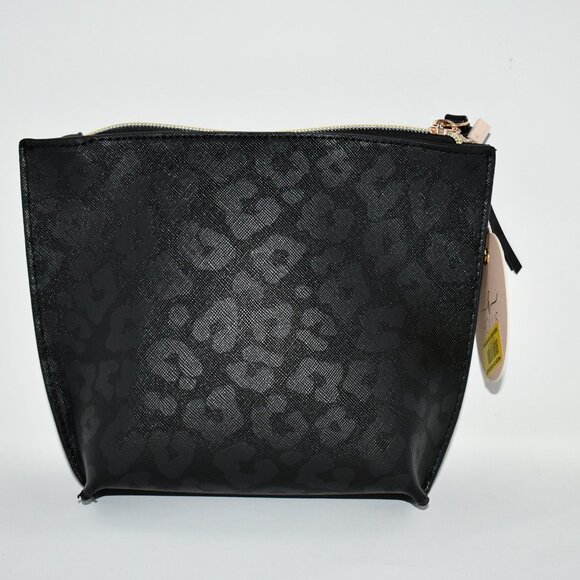 Hollis Cosmetic Bag in Black Leopard Chic NWT Details: Stain-resistant interior - Picture 3 of 5